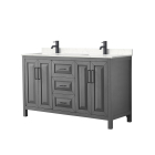 Wyndham Daria (double) 60-Inch Dark Gray Vanity Cabinet - Matte Black