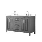 Wyndham Daria (double) 60-Inch Dark Gray Vanity Cabinet - Polished Chrome