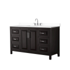 Wyndham Daria (single) 60-Inch Dark Espresso Vanity Cabinet - Polished Chrome