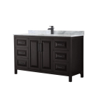 Wyndham Daria (single) 60-Inch Dark Espresso Vanity Cabinet - Matte Black