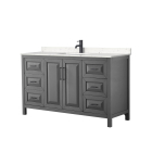 Wyndham Daria (single) 60-Inch Dark Gray Vanity Cabinet - Matte Black