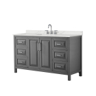 Wyndham Daria (single) 60-Inch Dark Gray Vanity Cabinet - Polished Chrome