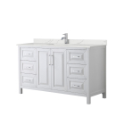 Wyndham Daria (single) 60-Inch White Vanity Cabinet - Polished Chrome