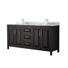 Wyndham Daria (double) 72-Inch Dark Espresso Vanity Cabinet - Polished Chrome