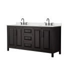 Wyndham Daria (double) 72-Inch Dark Espresso Vanity Cabinet - Matte Black