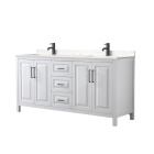 Wyndham Daria (double) 72-Inch White Vanity Cabinet - Matte Black