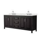 Wyndham Daria (double) 80-Inch Dark Espresso Vanity Cabinet - Polished Chrome