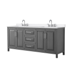 Wyndham Daria (double) 80-Inch Dark Gray Vanity Cabinet - Polished Chrome