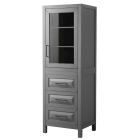 Wyndham Daria 24-Inch Dark Gray Tall Linen Bathroom Side Cabinet - Matte Black