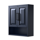 Wyndham Daria 25-Inch Dark Blue Over-The-Toilet Bathroom Cabinet - Matte Black