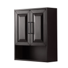Wyndham Daria 25-Inch Dark Espresso Over-The-Toilet Bathroom Cabinet - Matte Black