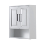 Wyndham Daria 25-Inch White Over-The-Toilet Bathroom Cabinet - Matte Black