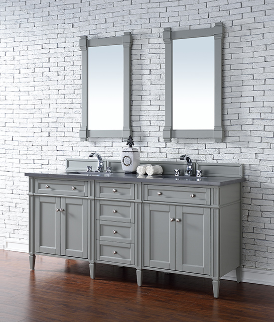 James Martin Brittany (double) 72-Inch Urban Gray Vanity Cabinet & Optional Countertops