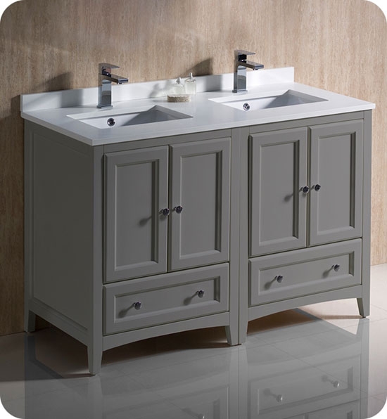 Fresca Oxford (double) 48-Inch Gray Transitional Modular Bathroom Vanity