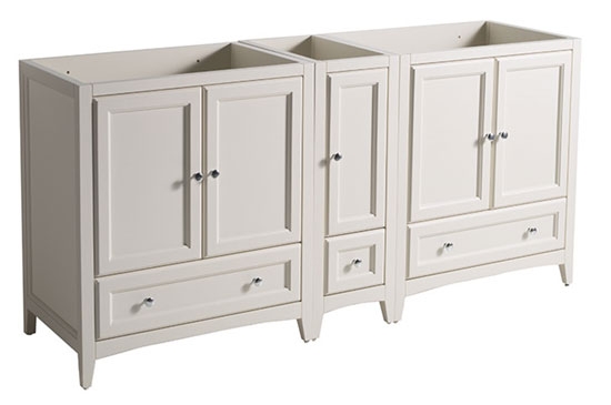 Fresca Oxford (double) 71-Inch Antique White Transitional Modular Bathroom Vanity - Cabinet Only