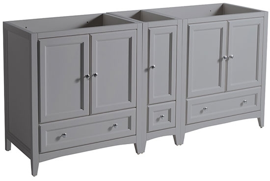 Fresca Oxford (double) 71-Inch Gray Transitional Modular Bathroom Vanity - Cabinet Only