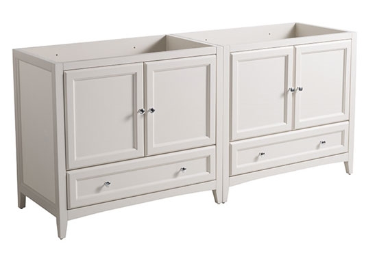 Fresca Oxford (double) 70.75-Inch Antique White Transitional Modular Bathroom Vanity (Model 2) - Cabinet Only