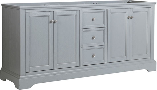 Fresca Windsor (double) 71.6-Inch Transitional Gray Textured Bathroom Vanity - Cabinet Only