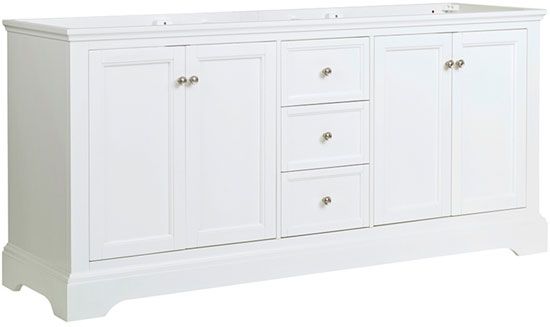 Fresca Windsor (double) 71.6-Inch Transitional Matte White Bathroom Vanity - Cabinet Only