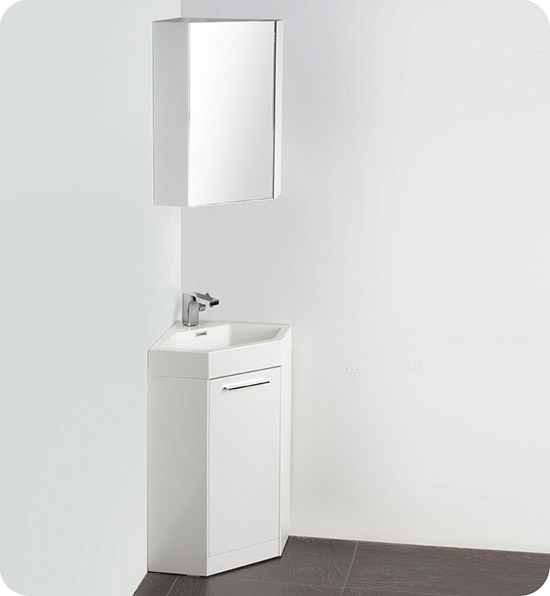 Fresca Coda (single) 17.5-Inch White Modern Corner Bathroom Vanity