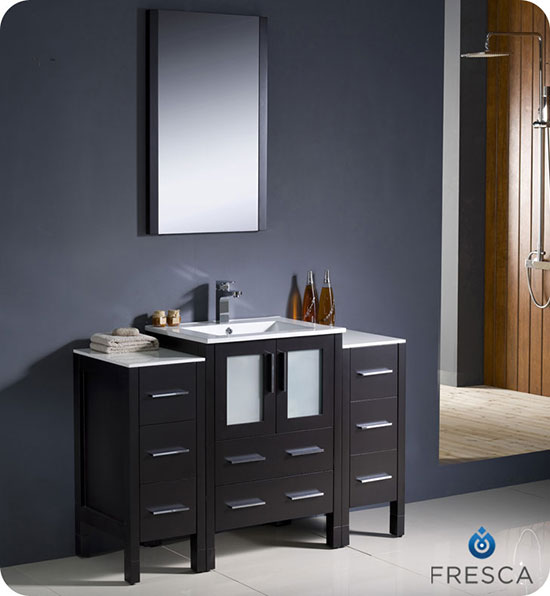 Fresca Torino (single) 48-Inch Espresso Modern Bathroom Vanity with Integrated Sink