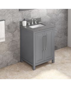 Hardware Resources Cade (single) 25-Inch Grey Vanity with Boulder Cultured Marble Top