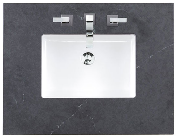 James Martin (single) 30-inch Silestone Charcoal Soapstone Quartz Countertop & Rectangular Sink - 3cm Thick