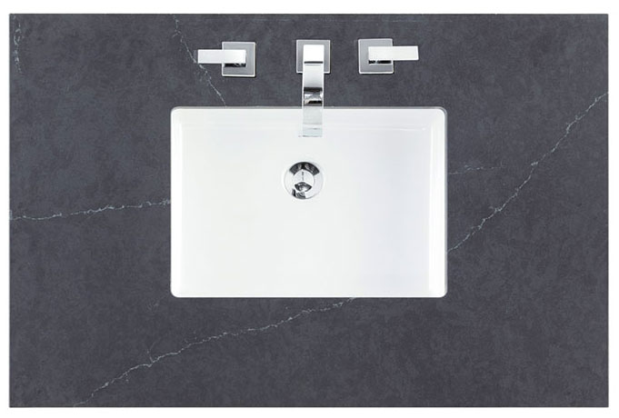 James Martin (single) 36-inch Silestone Charcoal Soapstone Quartz Countertop & Rectangular Sink - 3cm Thick