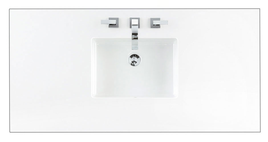 James Martin (single) 48-inch Silestone White Zeus Quartz Countertop & Rectangular Sink - 3cm Thick