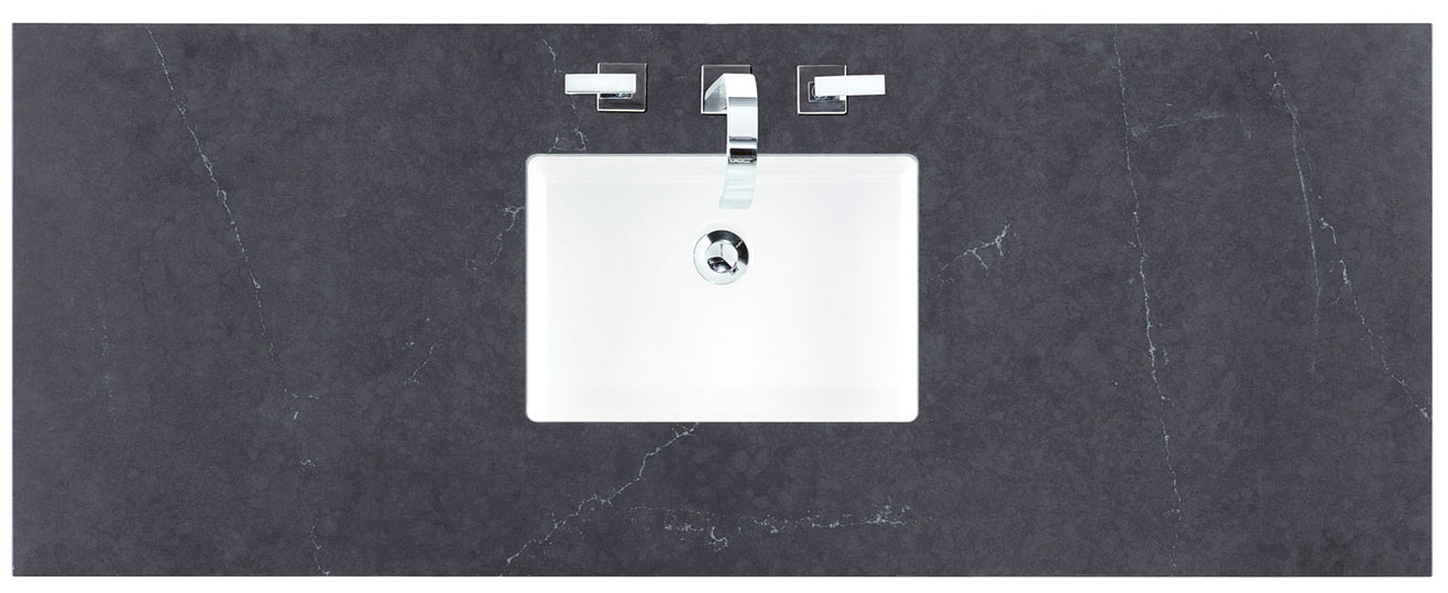 James Martin (single) 60-inch Silestone Charcoal Soapstone Quartz Countertop & Rectangular Sink - 3cm Thick