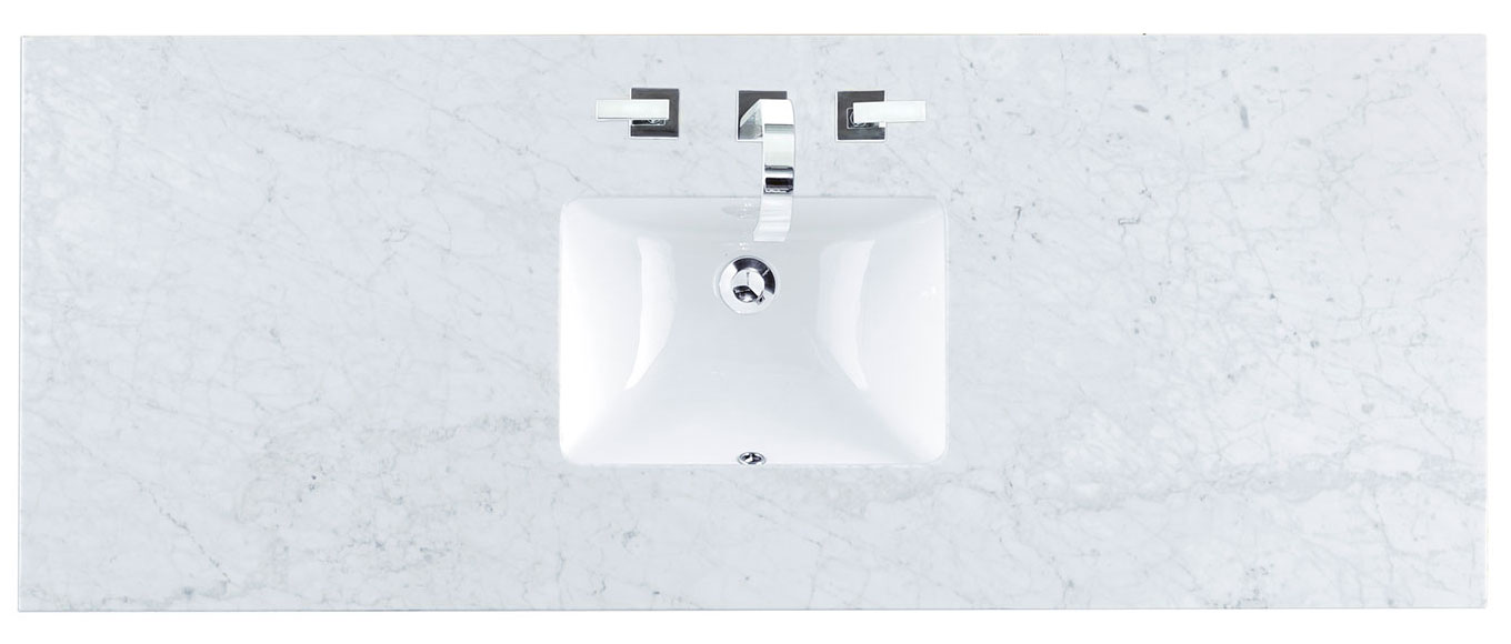 James Martin (single) 60-inch Carrara Marble Countertop & Rectangular Sink - 3cm Thick