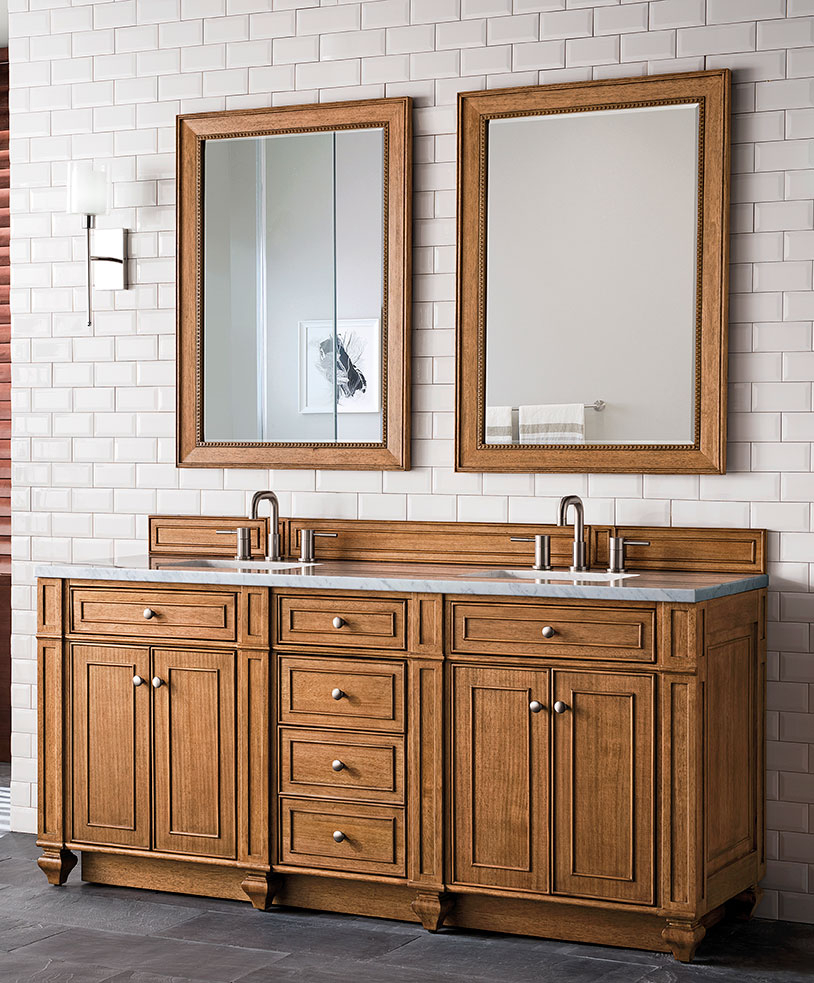 James Martin Bristol (double) 72-Inch Saddle Brown Vanity Cabinet & Optional Countertops