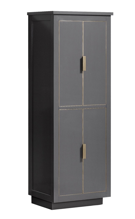 Avanity Allie/Austen 24-Inch Twilight Gray Gold Bathroom Tall Linen Side Cabinet