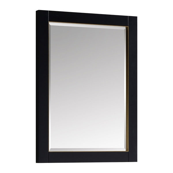 Avanity Mason 24-Inch Black Modern Bathroom Mirror with Gold Trim
