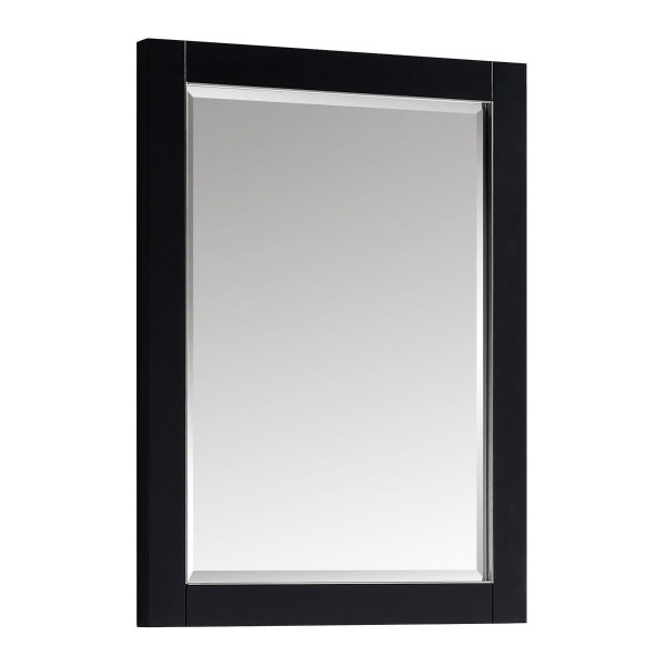 Avanity Mason 24-Inch Black Modern Bathroom Mirror with Silver Trim