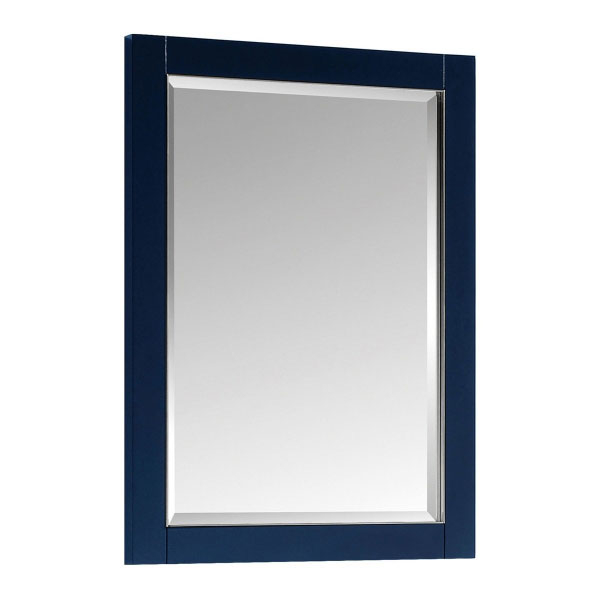Avanity Mason 24-Inch Navy Blue Modern Bathroom Mirror with Silver Trim