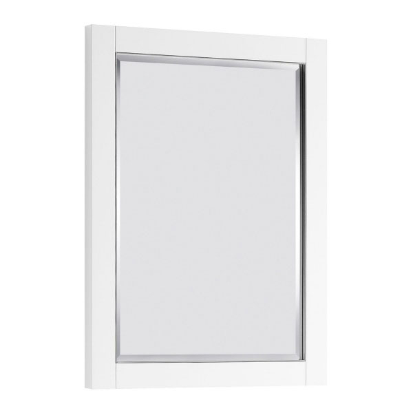 Avanity Mason 24-Inch White Modern Bathroom Mirror with Silver Trim