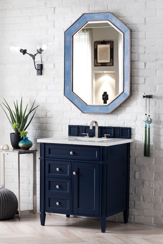 James Martin Brittany (single) 30-Inch Victory Blue Vanity Cabinet & Optional Countertops
