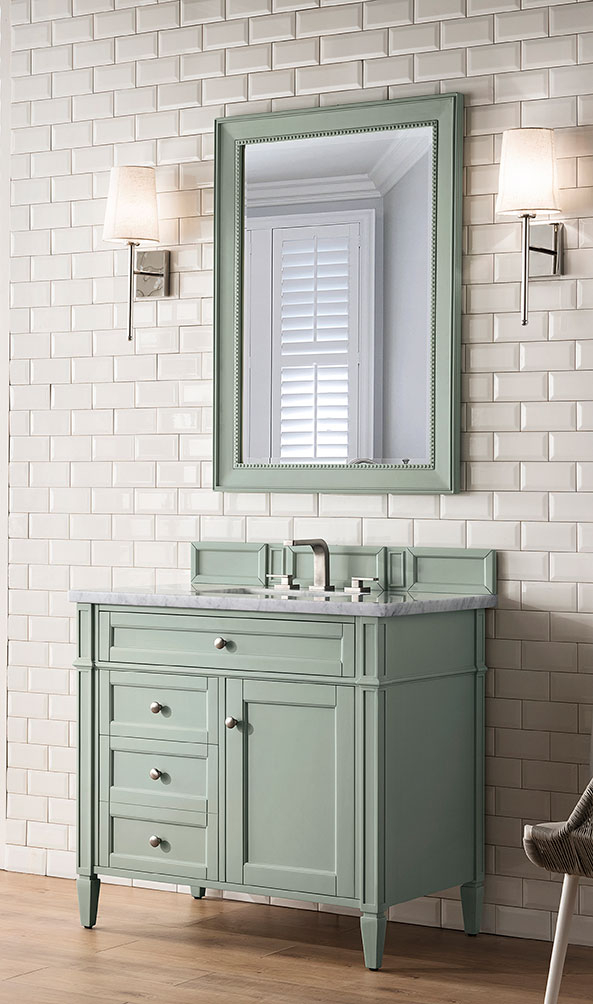 James Martin Brittany (single) 36-Inch Sage Green Vanity Cabinet & Optional Countertops