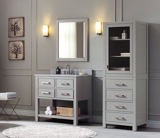 Avanity Brooks (single) 37-Inch Chilled Gray Vanity Cabinet & Optional Countertops