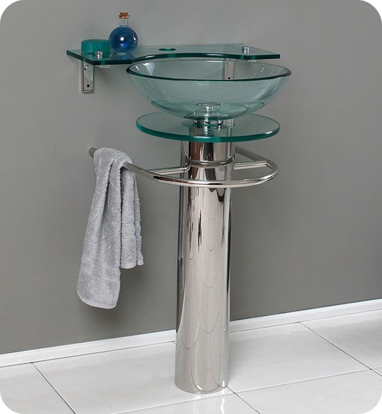 Fresca Ovale (single) 24-Inch Glass Modern Bathroom Vanity