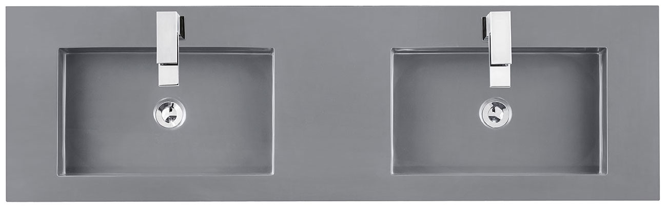 CLEARANCE PRICE - James Martin (double) 59-inch Dusk Grey Glossy Composite Stone Integrated Countertop/Sink
