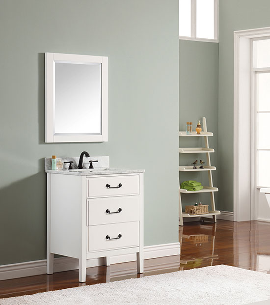 Avanity Delano (single) 25-Inch White Vanity Cabinet & Optional Countertops
