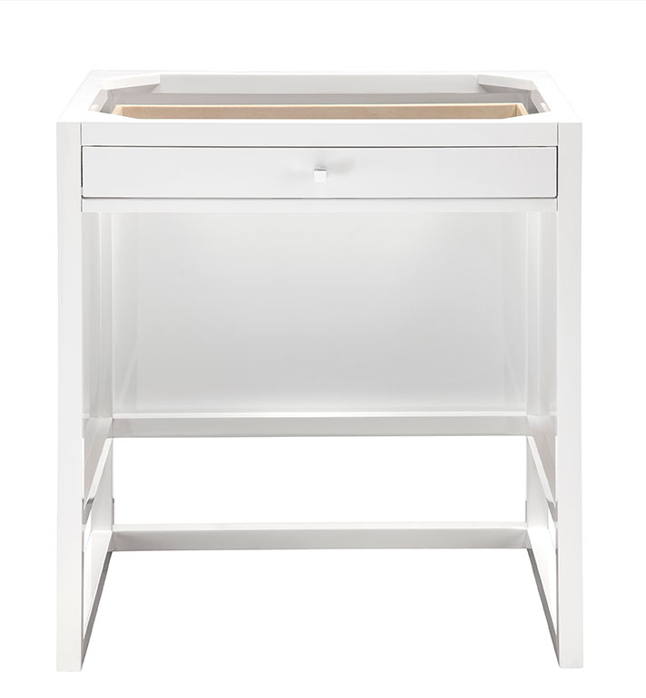 James Martin Athens 30-Inch Glossy White Makeup Cabinet