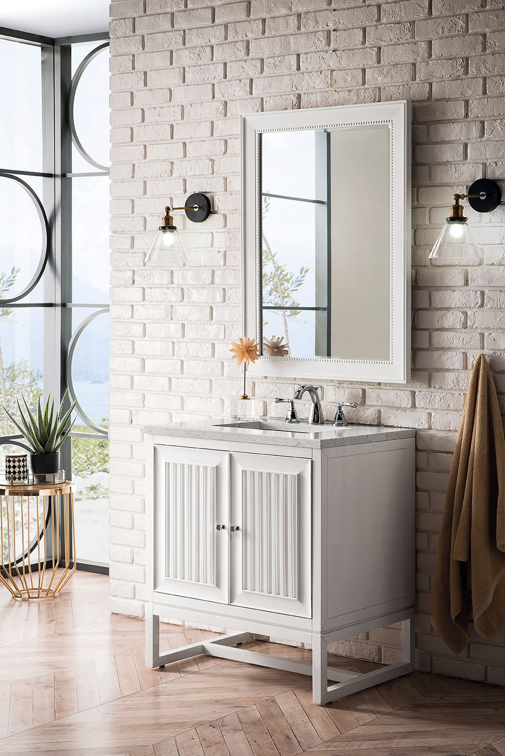 James Martin Athens (single) 29.88-Inch Glossy White Vanity Cabinet & Optional Countertops