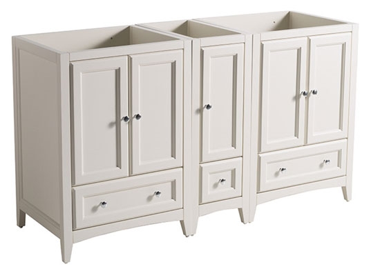 Fresca Oxford (double) 59.25-Inch Antique White Transitional Modular Bathroom Vanity - Cabinet Only