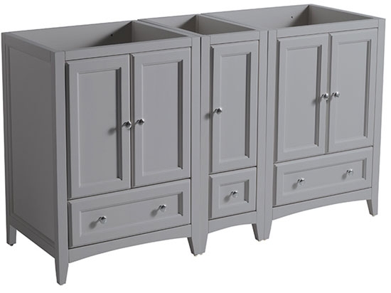 Fresca Oxford (double) 59.25-Inch Gray Transitional Modular Bathroom Vanity - Cabinet Only