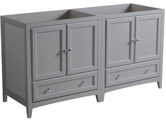 Fresca Oxford (double) 59-Inch Gray Transitional Modular Bathroom Vanity (Model 2) - Cabinet Only