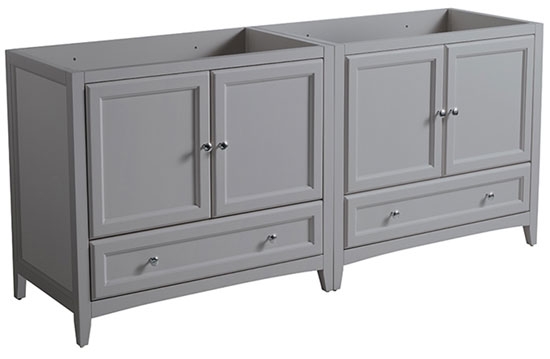 Fresca Oxford (double) 70.75-Inch Gray Transitional Modular Bathroom Vanity (Model 2) - Cabinet Only