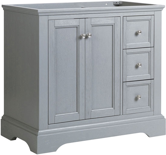 Fresca Windsor (single) 35.6-Inch Transitional Gray Textured Bathroom Vanity - Cabinet Only